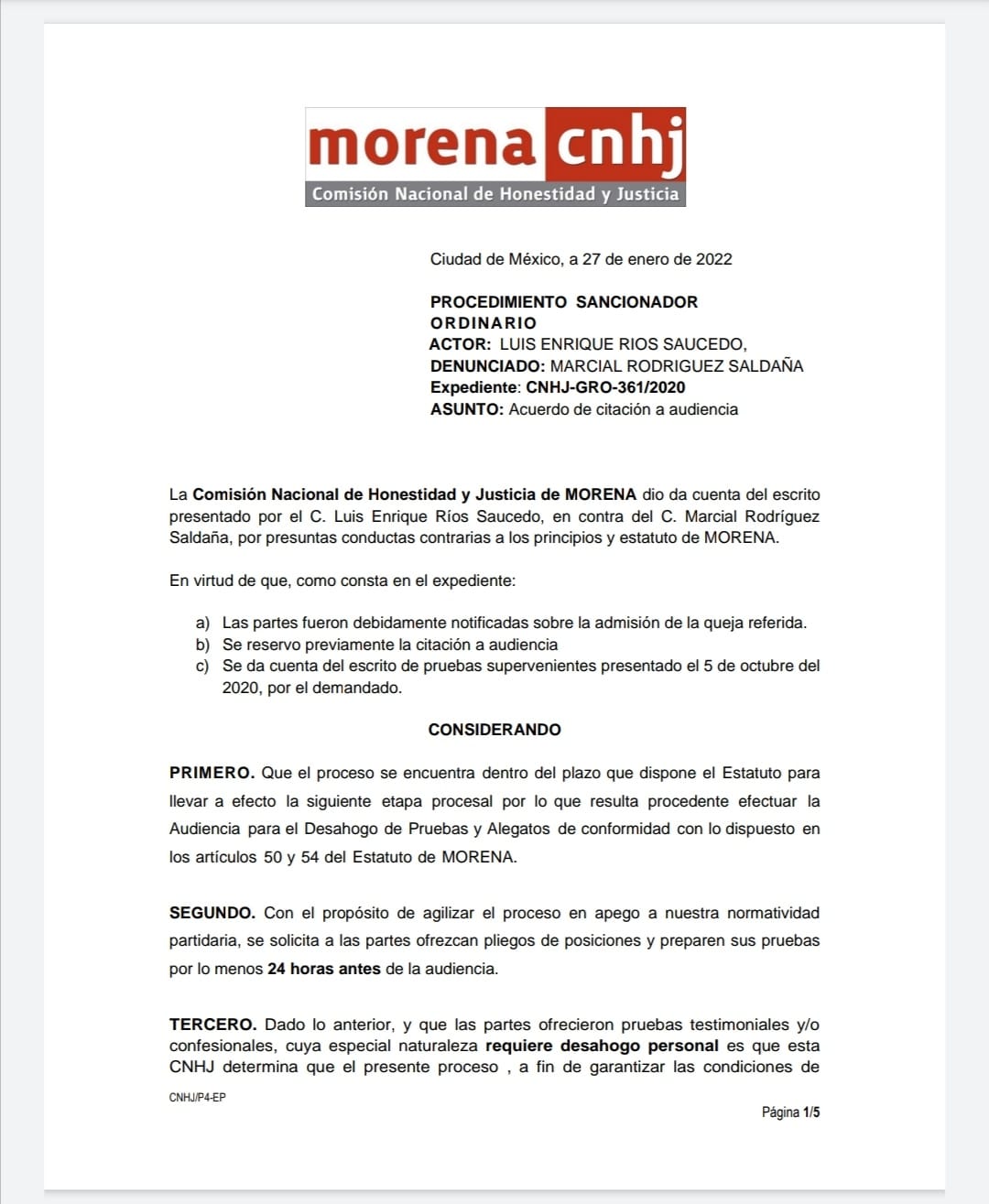 Comparecerá Marcial Rodríguez en Morena por autonombrarse presidente -  Agencia de Noticias IRZA